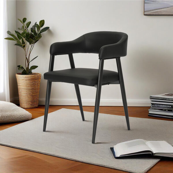 Πολυθρόνα Sezan  pu σε μαύρη απόχρωση 56x55x78εκ