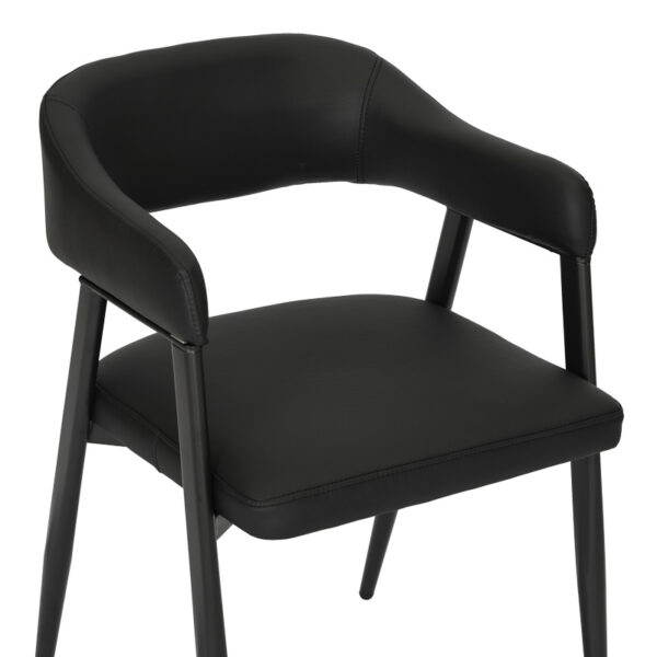 Πολυθρόνα Sezan  pu σε μαύρη απόχρωση 56x55x78εκ