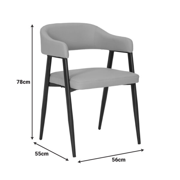 Πολυθρόνα Sezan  pu σε μαύρη απόχρωση 56x55x78εκ