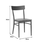 Καρέκλα Zerca  σκελετός καφέ μέταλλο με rubberwood σε φυσική απόχρωση 49x44x82εκ