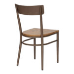 Καρέκλα Zerca  σκελετός καφέ μέταλλο με rubberwood σε φυσική απόχρωση 49x44x82εκ
