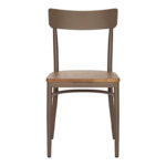 Καρέκλα Zerca  σκελετός καφέ μέταλλο με rubberwood σε φυσική απόχρωση 49x44x82εκ