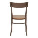 Καρέκλα Zerca  σκελετός καφέ μέταλλο με rubberwood σε φυσική απόχρωση 49x44x82εκ