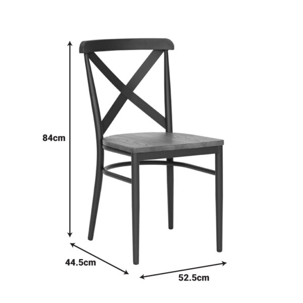 Καρέκλα Ferona  σκελετός ανθρακί μέταλλο με rubberwood σε φυσική απόχρωση 52.5x44.5x84εκ