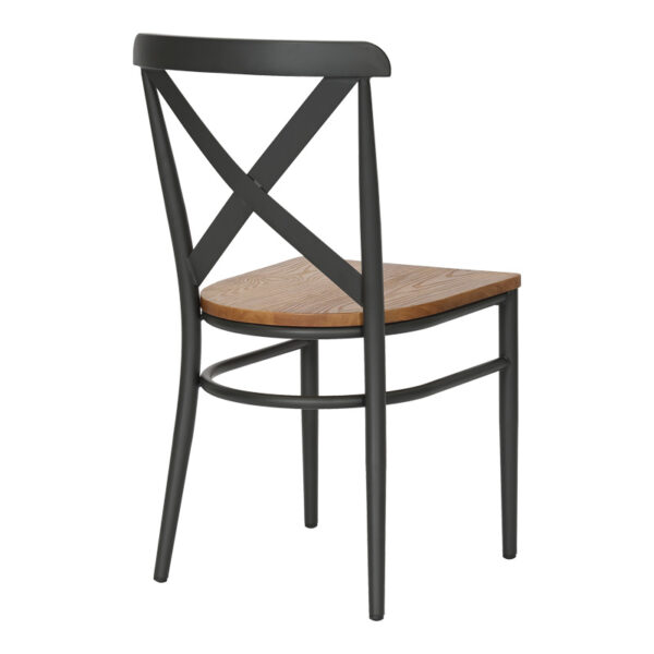 Καρέκλα Ferona  σκελετός ανθρακί μέταλλο με rubberwood σε φυσική απόχρωση 52.5x44.5x84εκ