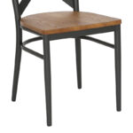 Καρέκλα Ferona  σκελετός ανθρακί μέταλλο με rubberwood σε φυσική απόχρωση 52.5x44.5x84εκ