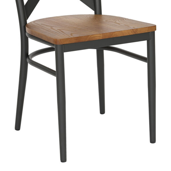 Καρέκλα Ferona  σκελετός ανθρακί μέταλλο με rubberwood σε φυσική απόχρωση 52.5x44.5x84εκ