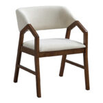 Πολυθρόνα Livia  rubberwood σε καρυδί-εκρού απόχρωση 47.5x54.5x78εκ