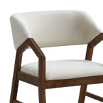 Πολυθρόνα Livia  rubberwood σε καρυδί-εκρού απόχρωση 47.5x54.5x78εκ