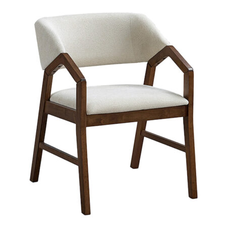 Πολυθρόνα Livia  rubberwood σε καρυδί-εκρού απόχρωση 47.5x54.5x78εκ