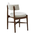 Καρέκλα Raudi rubberwood σε καρυδί-εκρού απόχρωση 45.5x45.5x81εκ