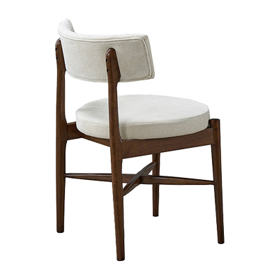 Καρέκλα Raudi rubberwood σε καρυδί-εκρού απόχρωση 45.5x45.5x81εκ