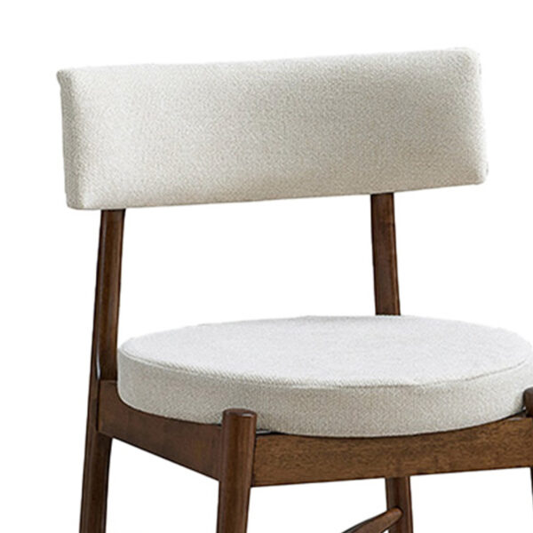 Καρέκλα Raudi rubberwood σε καρυδί-εκρού απόχρωση 45.5x45.5x81εκ