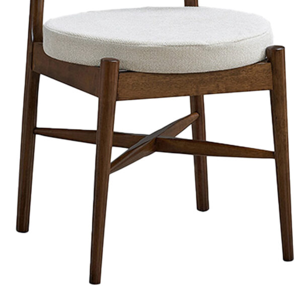 Καρέκλα Raudi rubberwood σε καρυδί-εκρού απόχρωση 45.5x45.5x81εκ