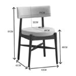 Καρέκλα Raudi rubberwood σε καρυδί-εκρού απόχρωση 45.5x45.5x81εκ
