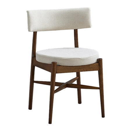 Καρέκλα Raudi rubberwood σε καρυδί-εκρού απόχρωση 45.5x45.5x81εκ