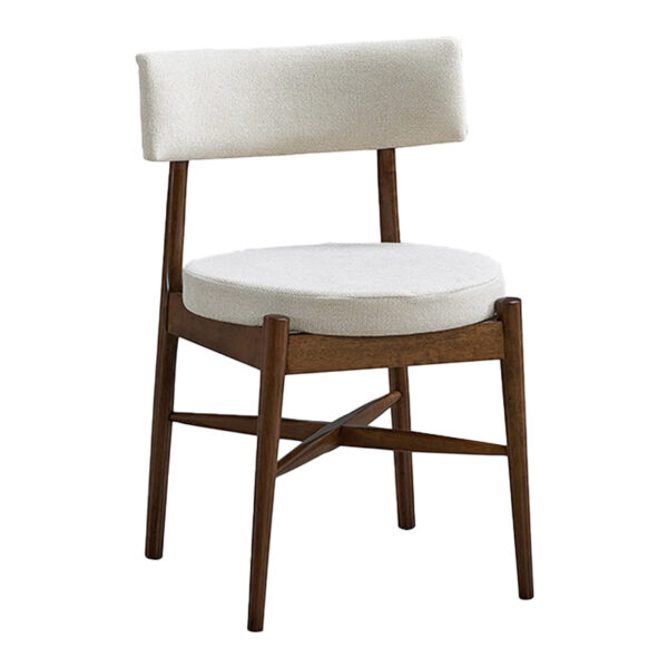 Καρέκλα Raudi rubberwood σε καρυδί-εκρού απόχρωση 45.5x45.5x81εκ