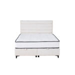 UTOPIA ΚΡΕΒΑΤΙ ΜΕ ΑΠΟΘΗΚ. ΧΩΡΟ ΚΑΙ ΣΤΡΩΜΑ WHITE SMOOTH 06-900 207x160x115