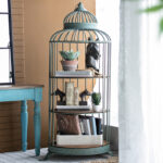 Artekko Ραφιέρα Κλουβί με 3 Ξύλινα MDF Ράφια και Μεταλλικό Σκελετό (66x61x169)