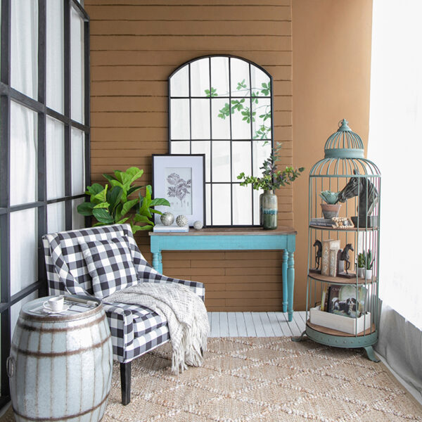 Artekko Ραφιέρα Κλουβί με 3 Ξύλινα MDF Ράφια και Μεταλλικό Σκελετό (66x61x169)