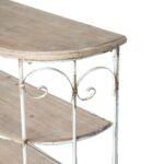 Artekko Alcott Κονσόλα Ραφιέρα Ξύλο Ελάτης Μέταλλο Λευκή Πατίνα (110x35.5x81.5)cm