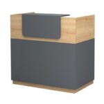 Γραφείο reception Lemmon Megapap χρώμα φυσικό οξιάς - ανθρακί 120x70x110εκ.