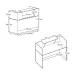 Γραφείο reception Lemmon Megapap χρώμα φυσικό οξιάς - ανθρακί 120x70x110εκ.