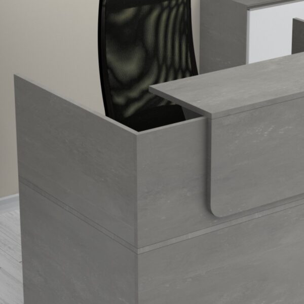 Γραφείο reception Lemmon Megapap χρώμα γκρι σκυροδέματος 120x70x110εκ.