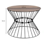 Τραπεζάκι σαλονιού Girene Megapap μεταλλικό - Mdf χρώμα μαύρο - καρυδί Ø55x42εκ.