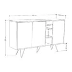 Μπουφές Clara Megapap χρώμα sandstone 142x35,6x83εκ.