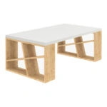 Τραπεζάκι σαλονιού Honey Megapap μελαμίνης χρώμα φυσικό οξιάς - λευκό 105x60x40εκ.