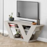 Έπιπλο τηλεόρασης Pipralla Megapap χρώμα ανοιχτό καρυδί 110x30x40εκ.