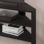 Έπιπλο τηλεόρασης γωνιακό Thales Megapap χρώμα black wood 110x36x45εκ.