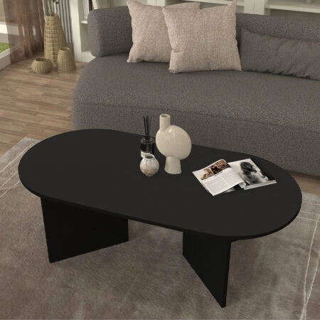 Τραπεζάκι σαλονιού Cortado Megapap χρώμα μαύρο 120x60x39