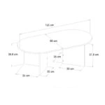 Τραπεζάκι σαλονιού Cortado Megapap χρώμα μαύρο 120x60x39,6εκ.