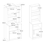 Έπιπλο κουζίνας Tuco 1 Megapap χρώμα λευκό 53,8x40x180εκ.
