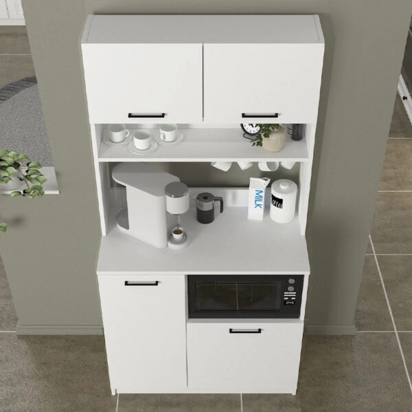 Έπιπλο κουζίνας Tuco 2 Megapap χρώμα λευκό 90x40x180εκ.