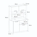 Έπιπλο κουζίνας Tuco 2 Megapap χρώμα λευκό 90x40x180εκ.