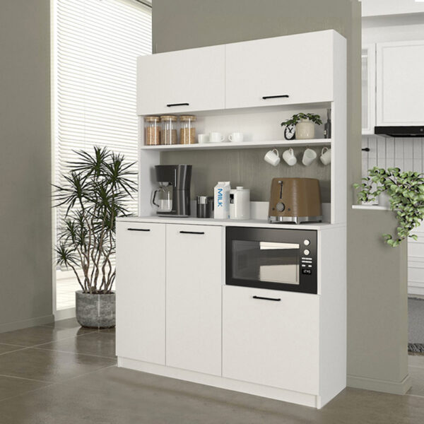 Έπιπλο κουζίνας Tuco 3 Megapap χρώμα λευκό 123,8x40x180εκ.