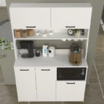 Έπιπλο κουζίνας Tuco 3 Megapap χρώμα λευκό 123,8x40x180εκ.