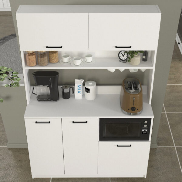 Έπιπλο κουζίνας Tuco 3 Megapap χρώμα λευκό 123,8x40x180εκ.