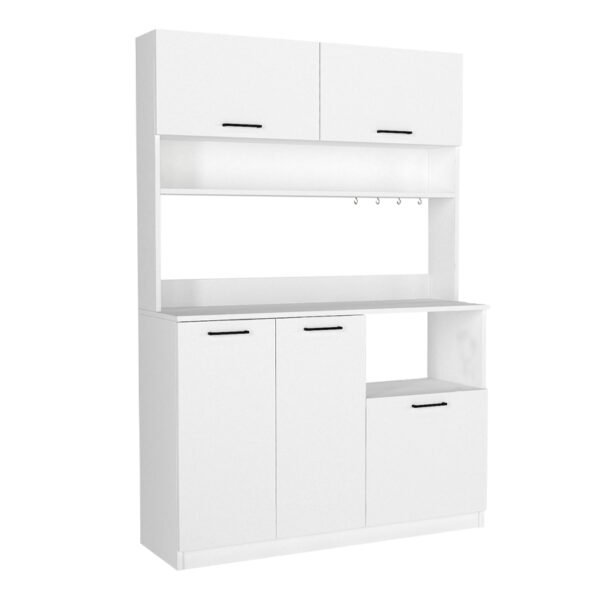 Έπιπλο κουζίνας Tuco 3 Megapap χρώμα λευκό 123,8x40x180εκ.