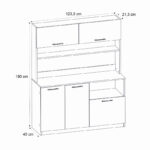 Έπιπλο κουζίνας Tuco 3 Megapap χρώμα λευκό 123,8x40x180εκ.