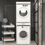 Έπιπλο πλυντηρίου - στεγνωτηρίου Fika Megapap χρώμα λευκό 67x61,8x198,5εκ.