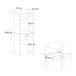 Έπιπλο πλυντηρίου - στεγνωτηρίου Fika Megapap χρώμα λευκό 67x61,8x198,5εκ.