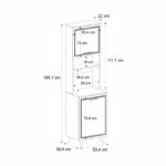 Έπιπλο κουζίνας Potter 1 Megapap χρώμα λευκό - rota oak 53,4x39,6x196,1εκ.