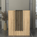 Γραφείο υποδοχής - reception Hola Megapap χρώμα sepet oak - ανθρακί 93,6x45,2x110,3εκ.