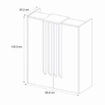 Γραφείο υποδοχής - reception Hola Megapap χρώμα sepet oak - ανθρακί 93,6x45,2x110,3εκ.