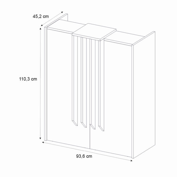Γραφείο υποδοχής - reception Hola Megapap χρώμα sepet oak - ανθρακί 93,6x45,2x110,3εκ.