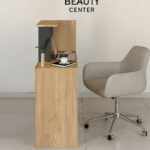 Γραφείο υποδοχής - reception Enter Megapap χρώμα sepet oak - ανθρακί 86,9x40x110,3εκ.